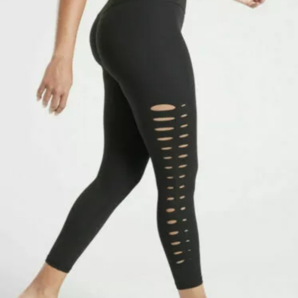 Athleta black leggings with slits up the side
